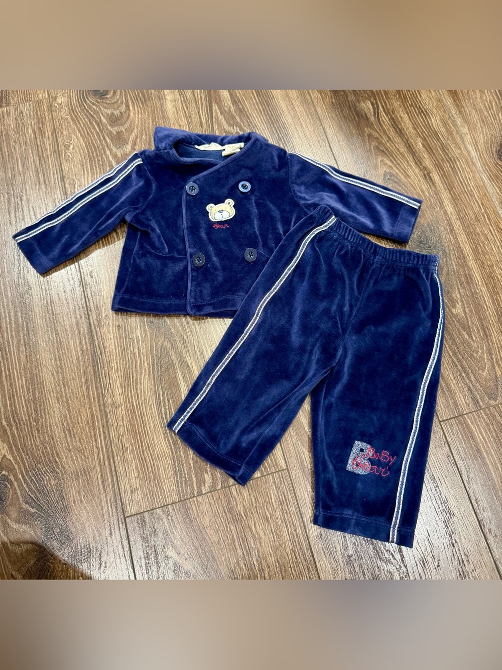 Vintage George Baby Organic Matching Velour Set Size 6/9 Months